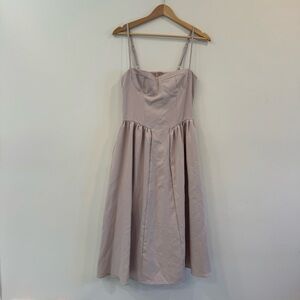 Neutral Corset Babydoll A Line Drop Waist Dress